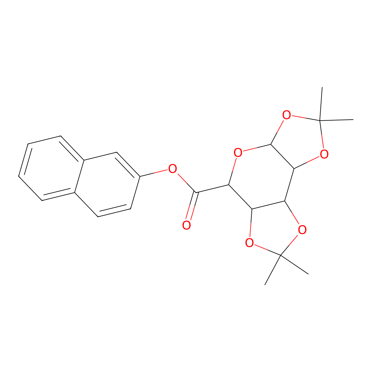 Naphthalen-2-yl 4,4,11,11-tetramethyl-3,5,7,10,12-pentaoxatricyclo[7.3.0.0^{2,6}]dodecane-8-carboxylate molecular structure, CAS 1095323-52-6