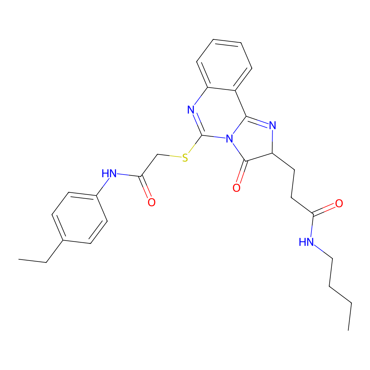 N-butyl-3-[5-({[(4-ethylphenyl)carbamoyl]methyl}sulfanyl)-3-oxo-2H,3H-imidazo[1,2-c]quinazolin-2-yl]propanamide molecular structure, CAS 1095323-81-1