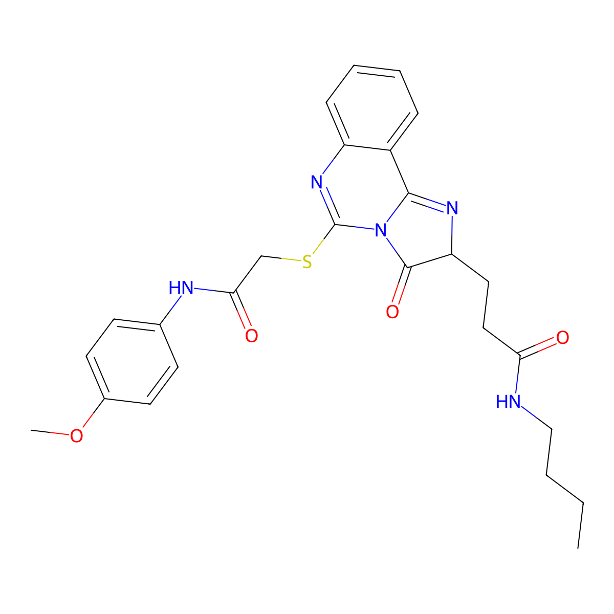 N-butyl-3-[5-({[(4-methoxyphenyl)carbamoyl]methyl}sulfanyl)-3-oxo-2H,3H-imidazo[1,2-c]quinazolin-2-yl]propanamide molecular structure, CAS 1095323-85-5