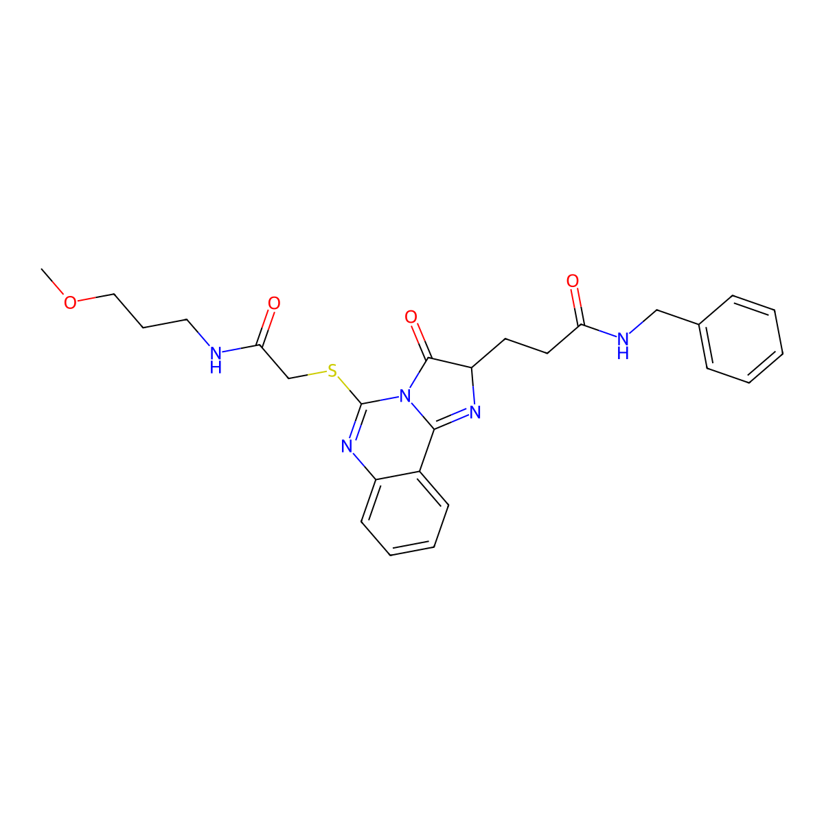N-benzyl-3-[5-({[(3-methoxypropyl)carbamoyl]methyl}sulfanyl)-3-oxo-2H,3H-imidazo[1,2-c]quinazolin-2-yl]propanamide molecular structure, CAS 1095323-94-6