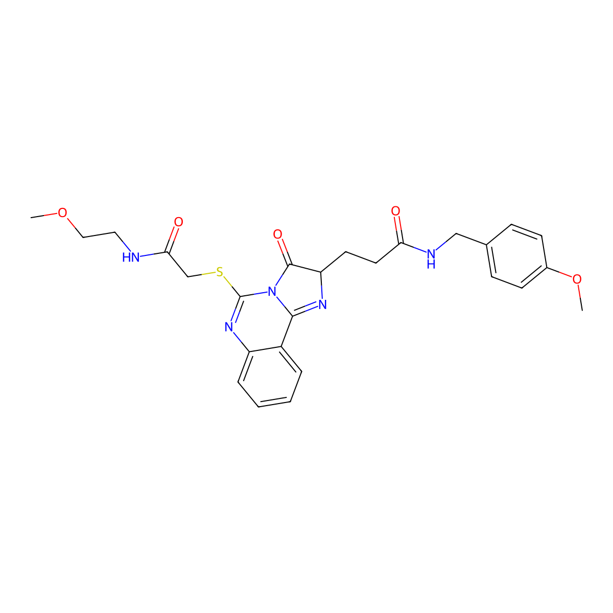 3-[5-({[(2-methoxyethyl)carbamoyl]methyl}sulfanyl)-3-oxo-2H,3H-imidazo[1,2-c]quinazolin-2-yl]-N-[(4-methoxyphenyl)methyl]propanamide molecular structure, CAS 1095325-02-2