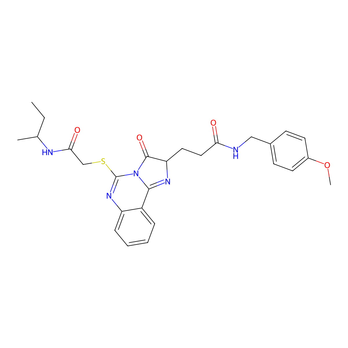 3-[5-({[(butan-2-yl)carbamoyl]methyl}sulfanyl)-3-oxo-2H,3H-imidazo[1,2-c]quinazolin-2-yl]-N-[(4-methoxyphenyl)methyl]propanamide molecular structure, CAS 1095325-03-3