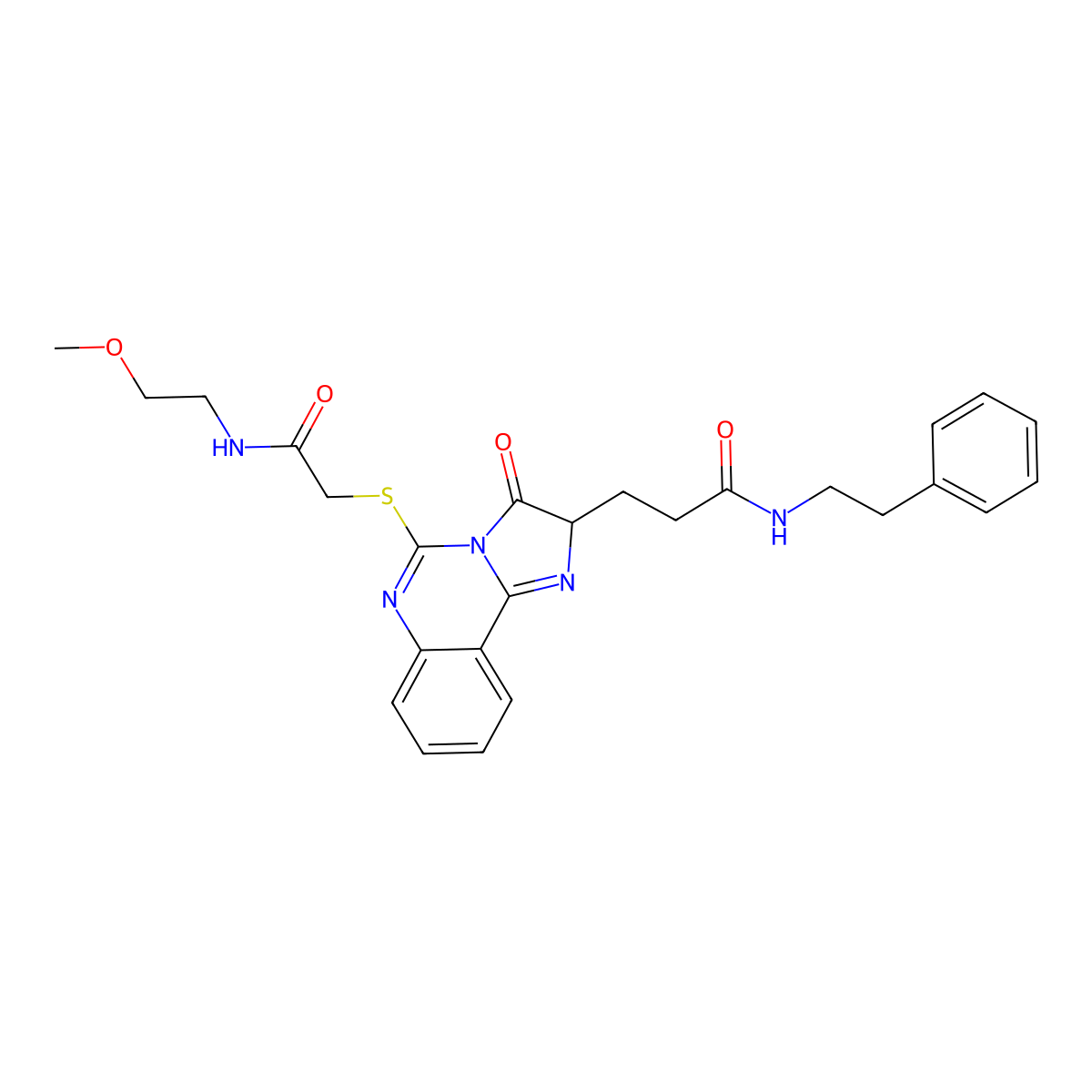 3-[5-({[(2-methoxyethyl)carbamoyl]methyl}sulfanyl)-3-oxo-2H,3H-imidazo[1,2-c]quinazolin-2-yl]-N-(2-phenylethyl)propanamide molecular structure, CAS 1095326-11-6