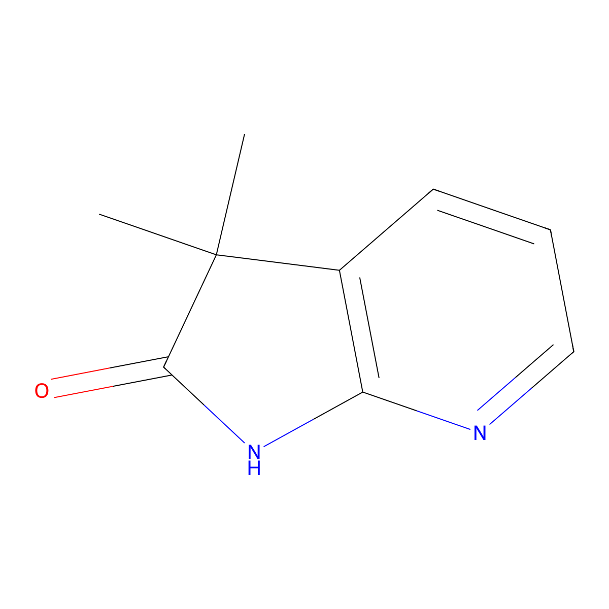 3,3-Dimethyl-1H-pyrrolo[2,3-B]pyridin-2(3H)-one molecular structure, CAS 109535-73-1