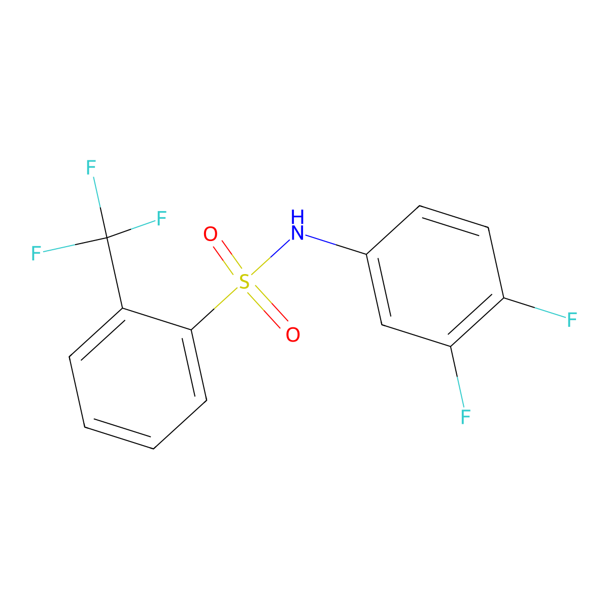 N-(3,4-difluorophenyl)-2-(trifluoromethyl)benzenesulfonamide molecular structure, CAS 1095364-61-6