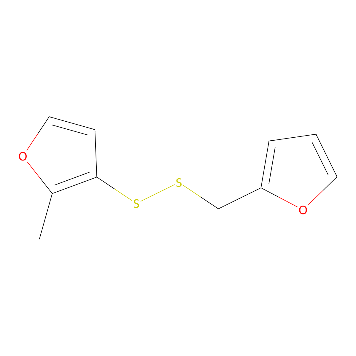 Furfuryl 2-methyl-3-furyl disulfide molecular structure, CAS 109537-55-5