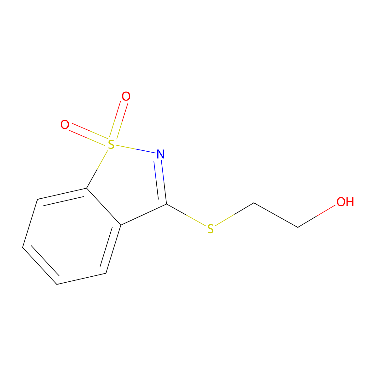 2-[(1,1-Dioxido-1,2-benzothiazol-3-yl)sulfanyl]ethanol molecular structure, CAS 109538-84-3