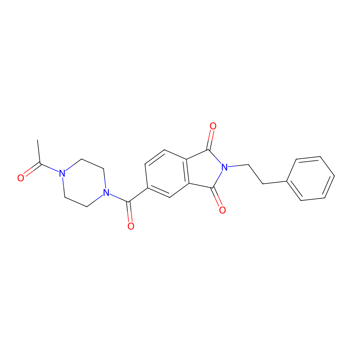 5-[(4-acetylpiperazin-1-yl)carbonyl]-2-(2-phenylethyl)-1H-isoindole-1,3(2H)-dione molecular structure, CAS 1095389-45-9
