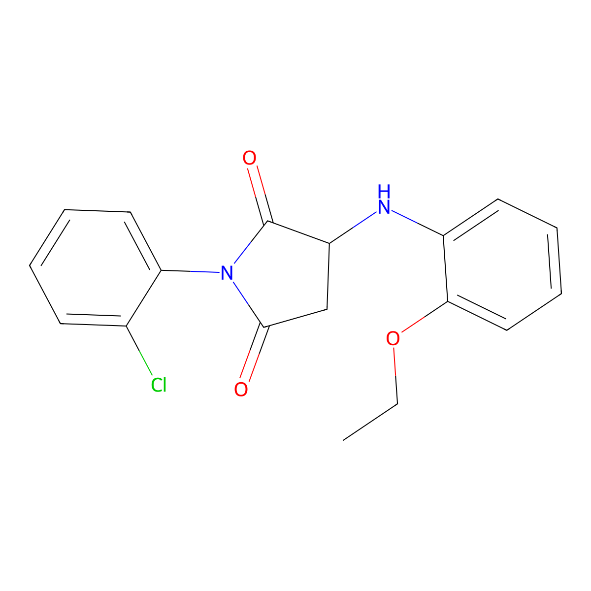 2,5-Pyrrolidinedione, 1-(2-chlorophenyl)-3-[(2-ethoxyphenyl)amino]- molecular structure, CAS 1095393-69-3