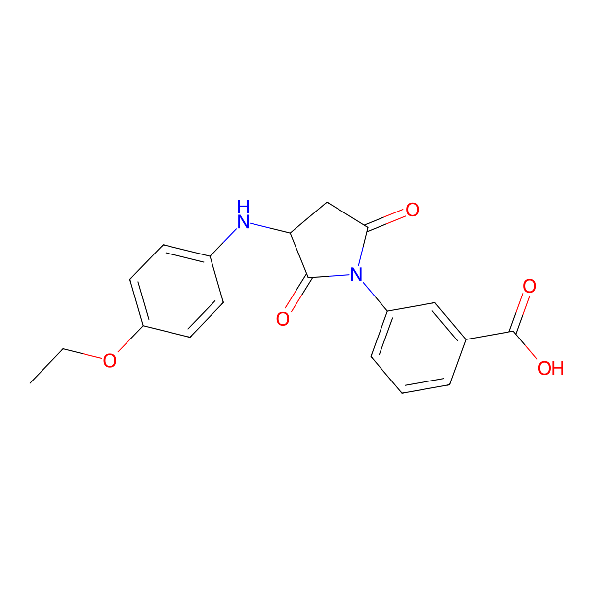 3-{3-[(4-Ethoxyphenyl)amino]-2,5-dioxoazolidinyl}benzoic acid molecular structure, CAS 1095396-78-3