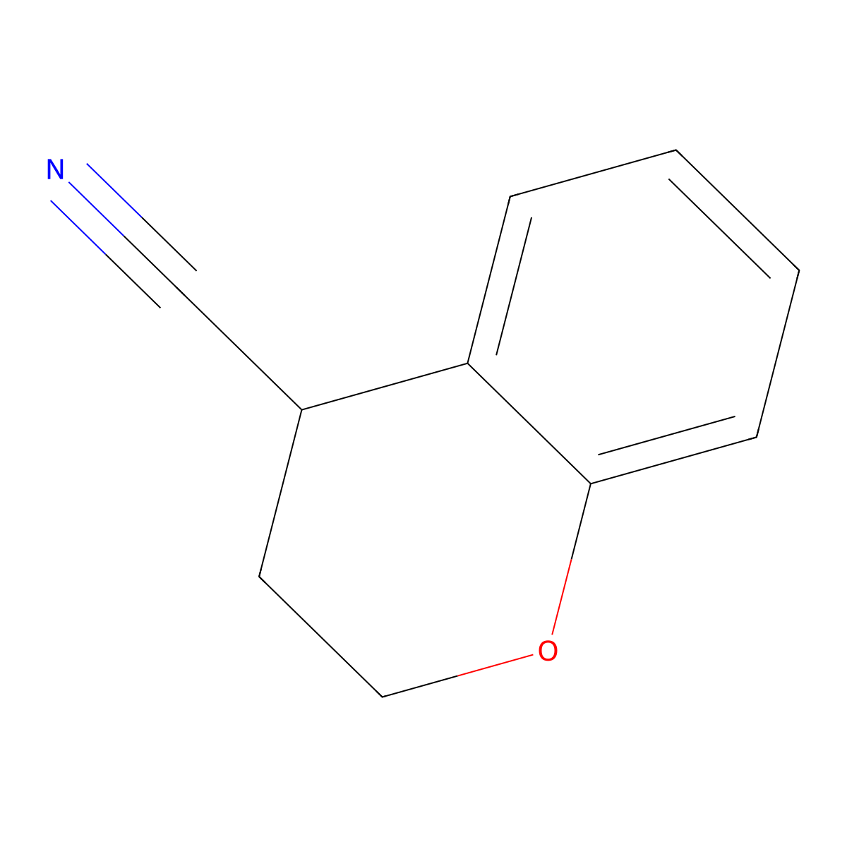 3,4-dihydro-2H-1-benzopyran-4-carbonitrile molecular structure, CAS 109543-00-2