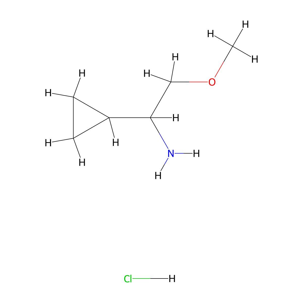 1-Cyclopropyl-2-methoxyethanamine hydrochloride molecular structure, CAS 1095431-18-7