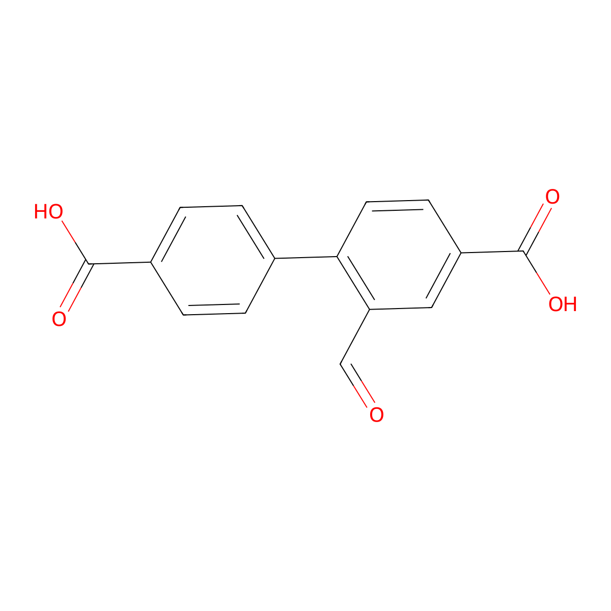 2-Formyl-[1,1'-biphenyl]-4,4'-dicarboxylic acid molecular structure, CAS 1095432-76-0