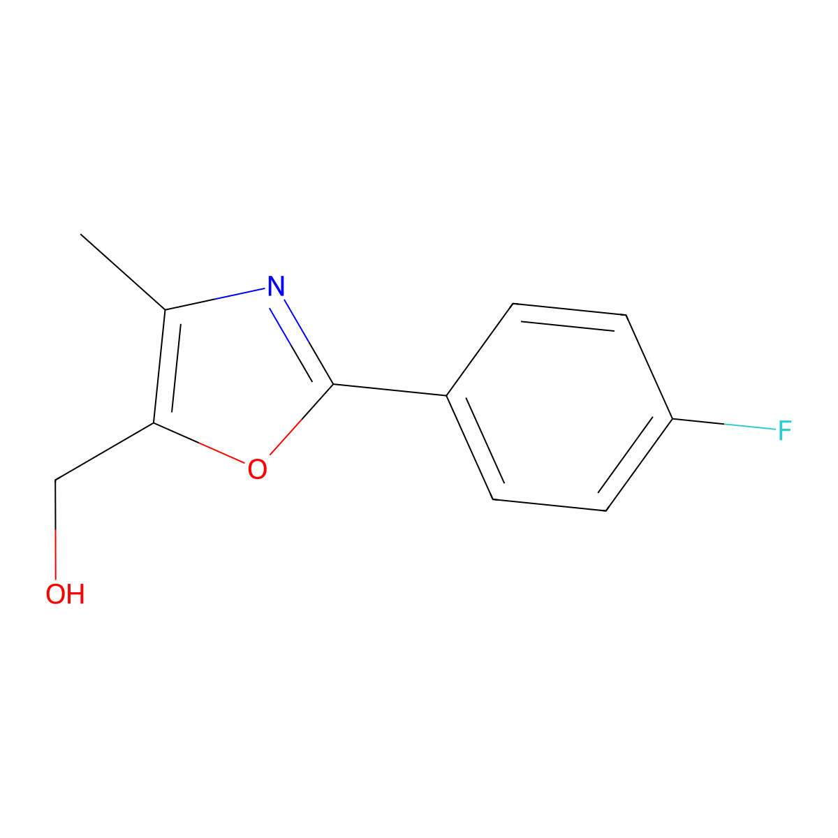 [2-(4-Fluorophenyl)-4-methyl-1,3-oxazol-5-yl]methanol molecular structure, CAS 109544-11-8