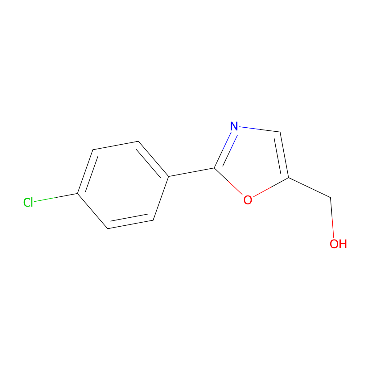 (2-(4-Chlorophenyl)-1,3-oxazol-5-yl)methanol molecular structure, CAS 109544-13-0