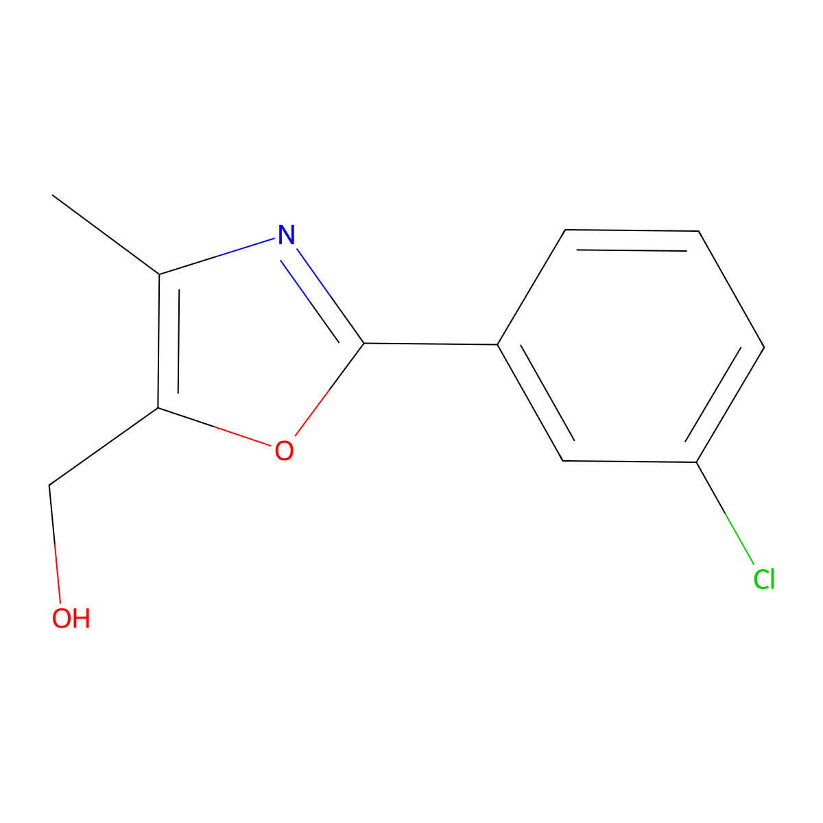 [2-(3-Chlorophenyl)-4-methyl-1,3-oxazol-5-yl]methanol molecular structure, CAS 109544-34-5