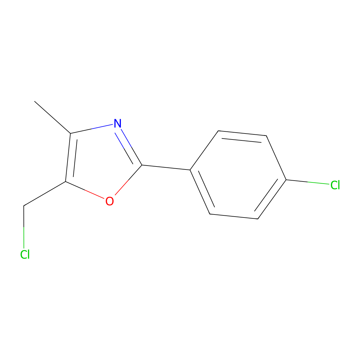 5-(Chloromethyl)-2-(4-chlorophenyl)-4-methyloxazole molecular structure, CAS 109544-39-0