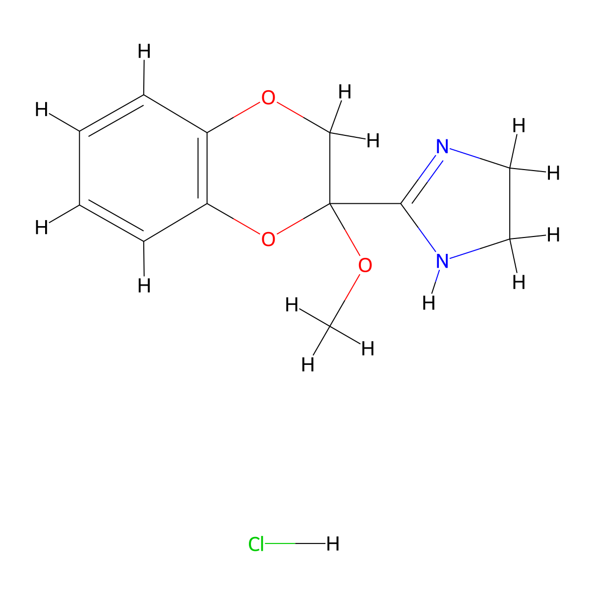2-[2-(2-Methoxy-1,4-benzodioxanyl)]imidazoline hydrochloride molecular structure, CAS 109544-45-8