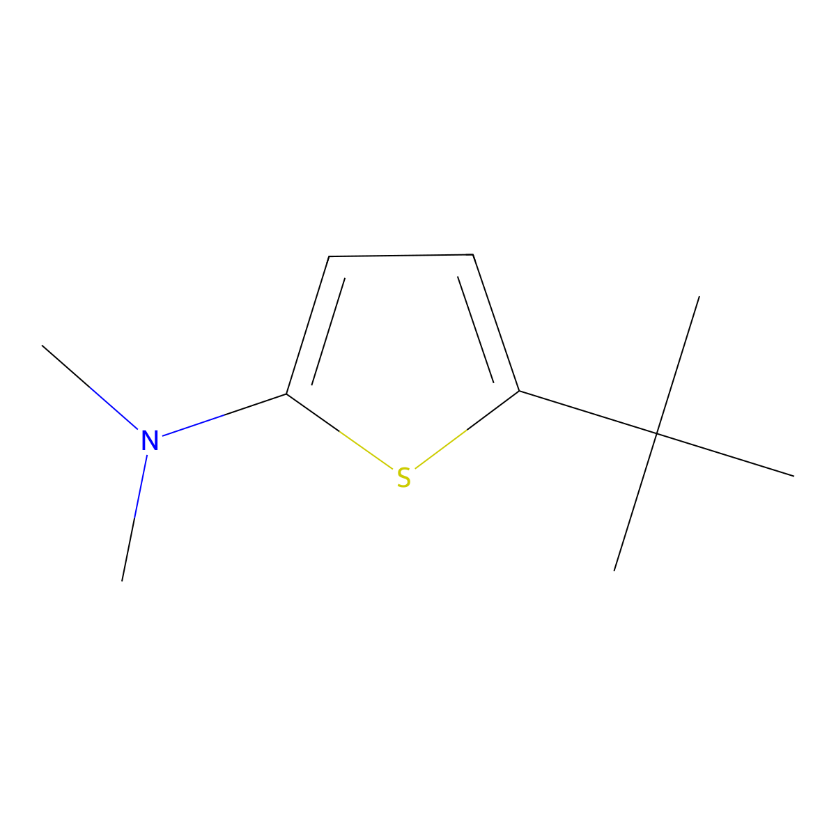 2-Thiophenamine, 5-(1,1-dimethylethyl)-N,N-dimethyl- molecular structure, CAS 109548-93-8