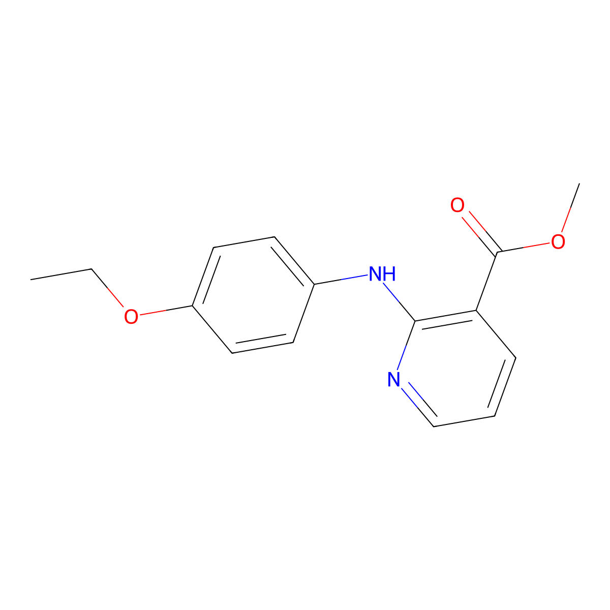 Methyl 2-[(4-ethoxyphenyl)amino]pyridine-3-carboxylate molecular structure, CAS 1095483-57-0