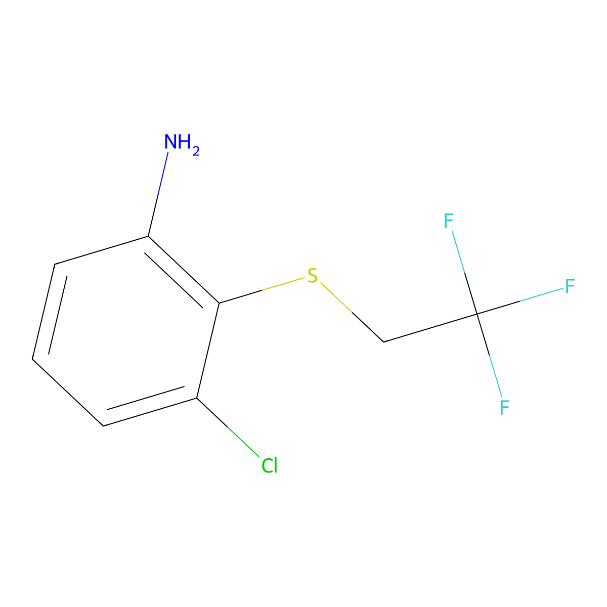 3-Chloro-2-[(2,2,2-trifluoroethyl)sulfanyl]aniline molecular structure, CAS 1095491-33-0