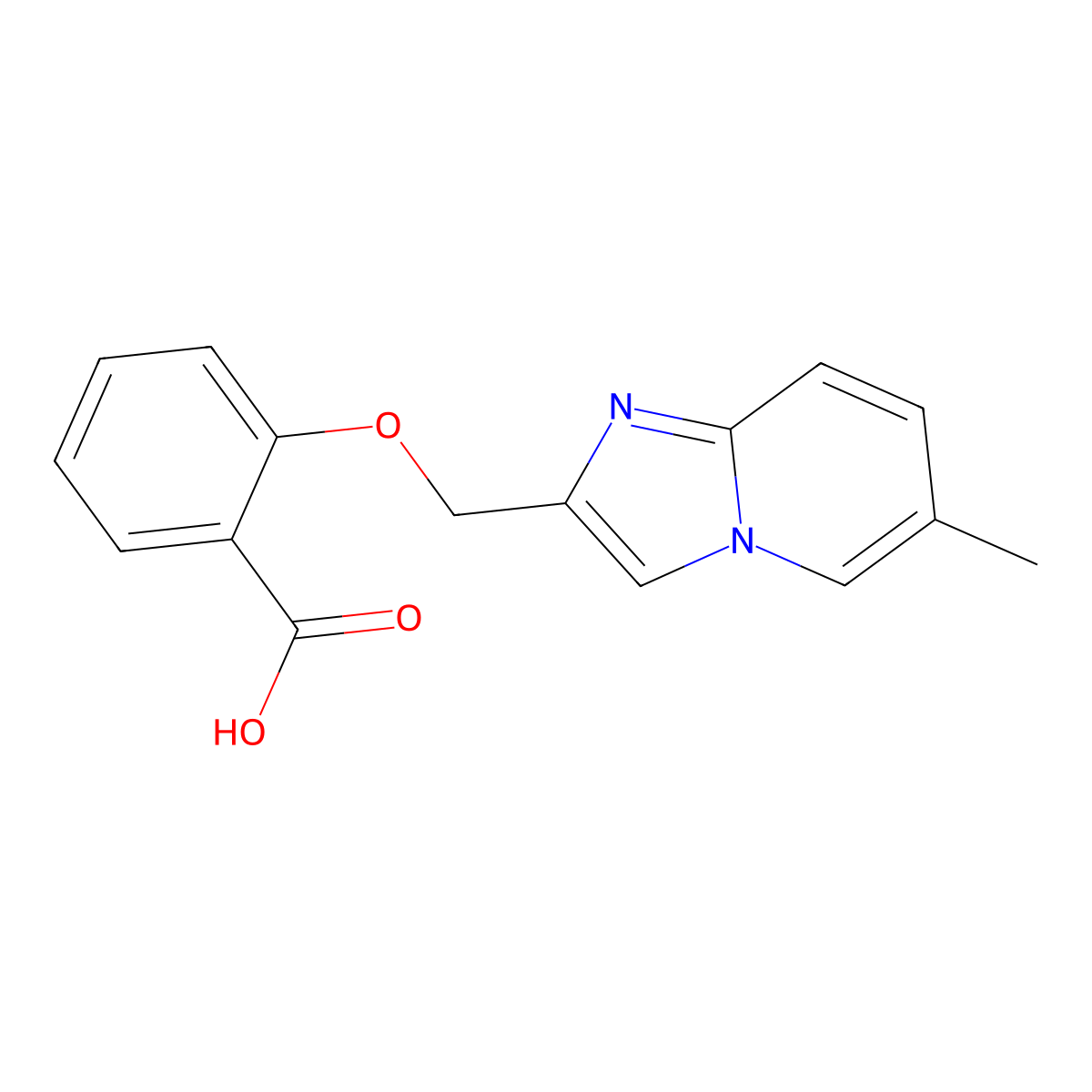 2-({6-Methylimidazo[1,2-a]pyridin-2-yl}methoxy)benzoic acid molecular structure, CAS 1095491-96-5