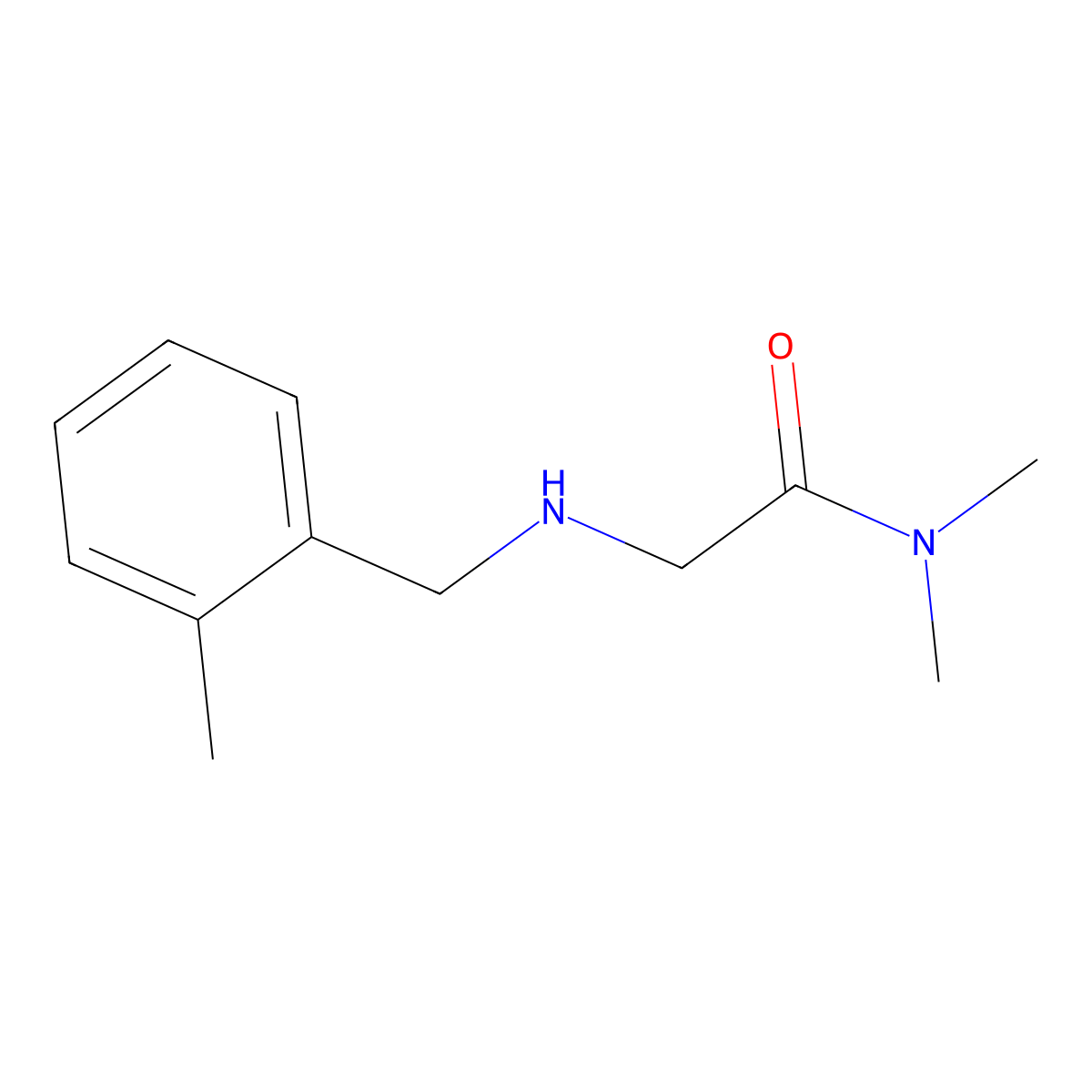 N,N-Dimethyl-2-{[(2-methylphenyl)methyl]amino}acetamide molecular structure, CAS 1095492-28-6