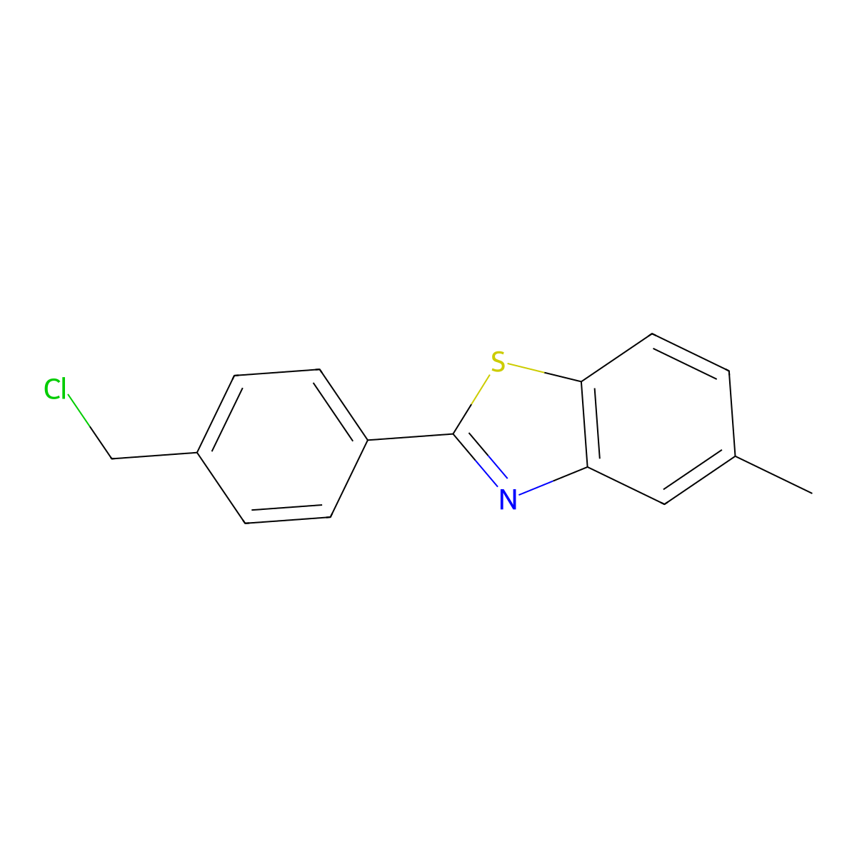 2-[4-(Chloromethyl)phenyl]-5-methyl-1,3-benzothiazole molecular structure, CAS 1095493-96-1