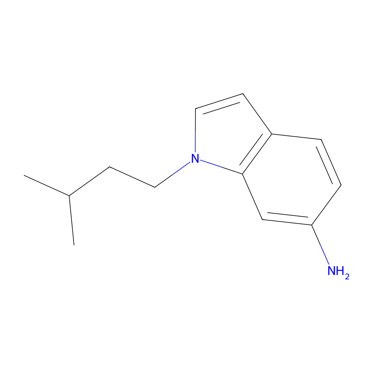 1-(3-methylbutyl)-1H-indol-6-amine molecular structure, CAS 1095507-52-0