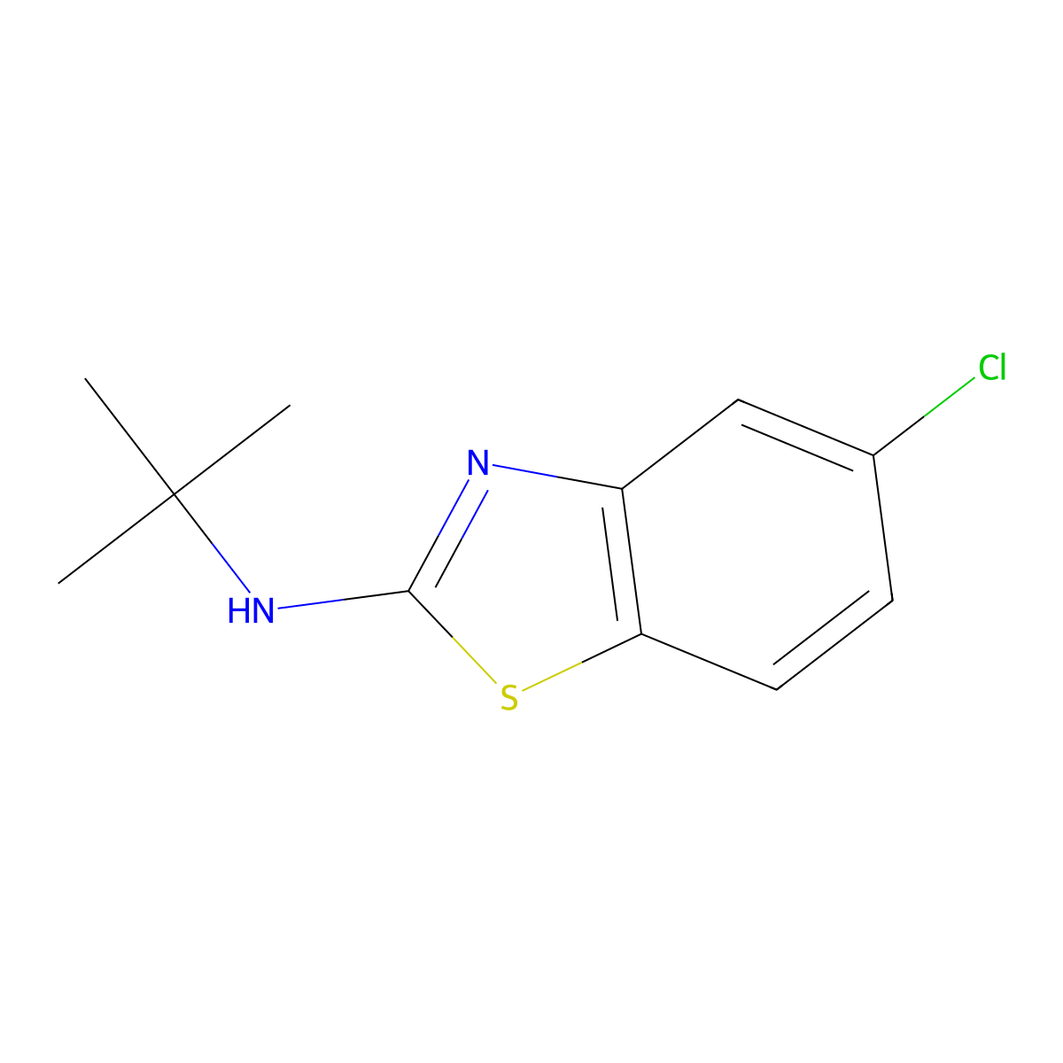 N-tert-butyl-5-chlorobenzo[d]thiazol-2-amine molecular structure, CAS 1095509-50-4