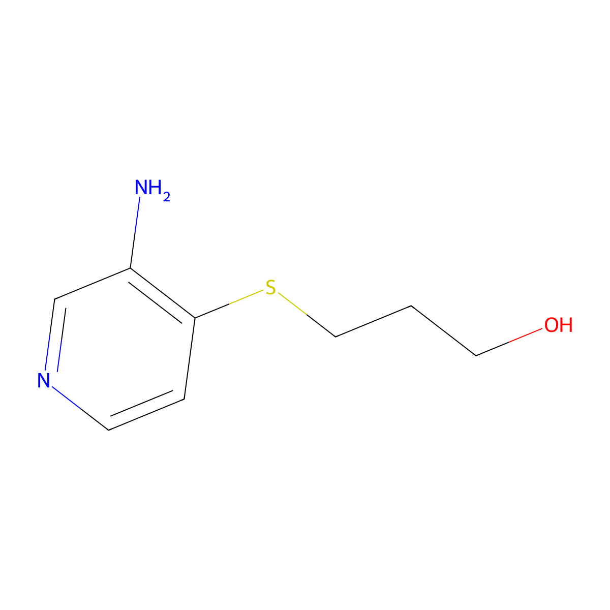 3-[(3-Aminopyridin-4-yl)sulfanyl]propan-1-ol molecular structure, CAS 1095514-79-6