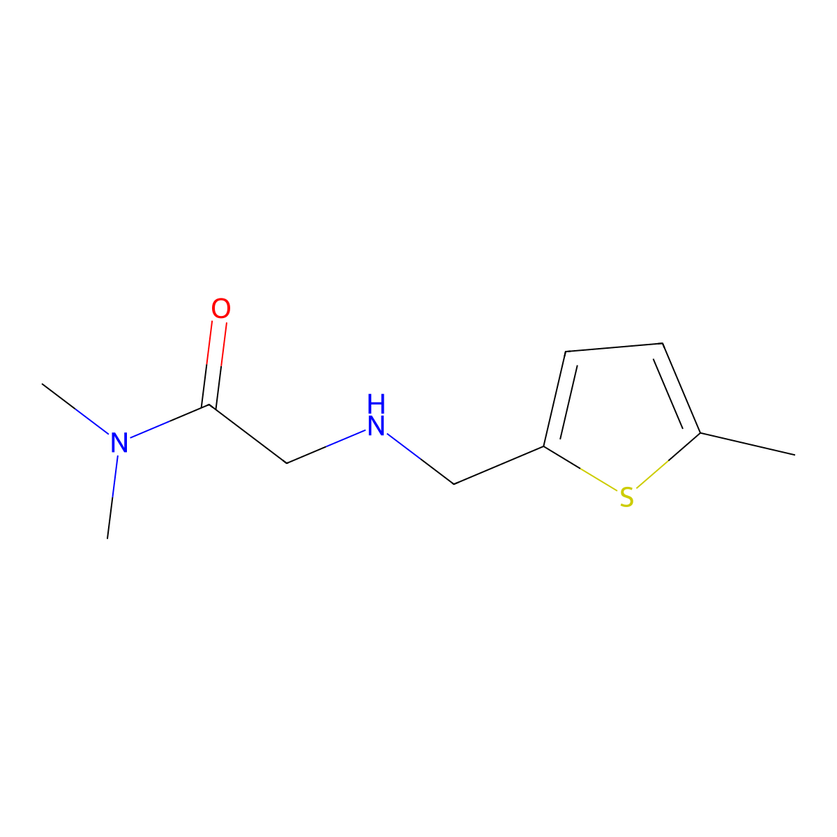 N,N-Dimethyl-2-{[(5-methylthiophen-2-yl)methyl]amino}acetamide molecular structure, CAS 1095519-56-4