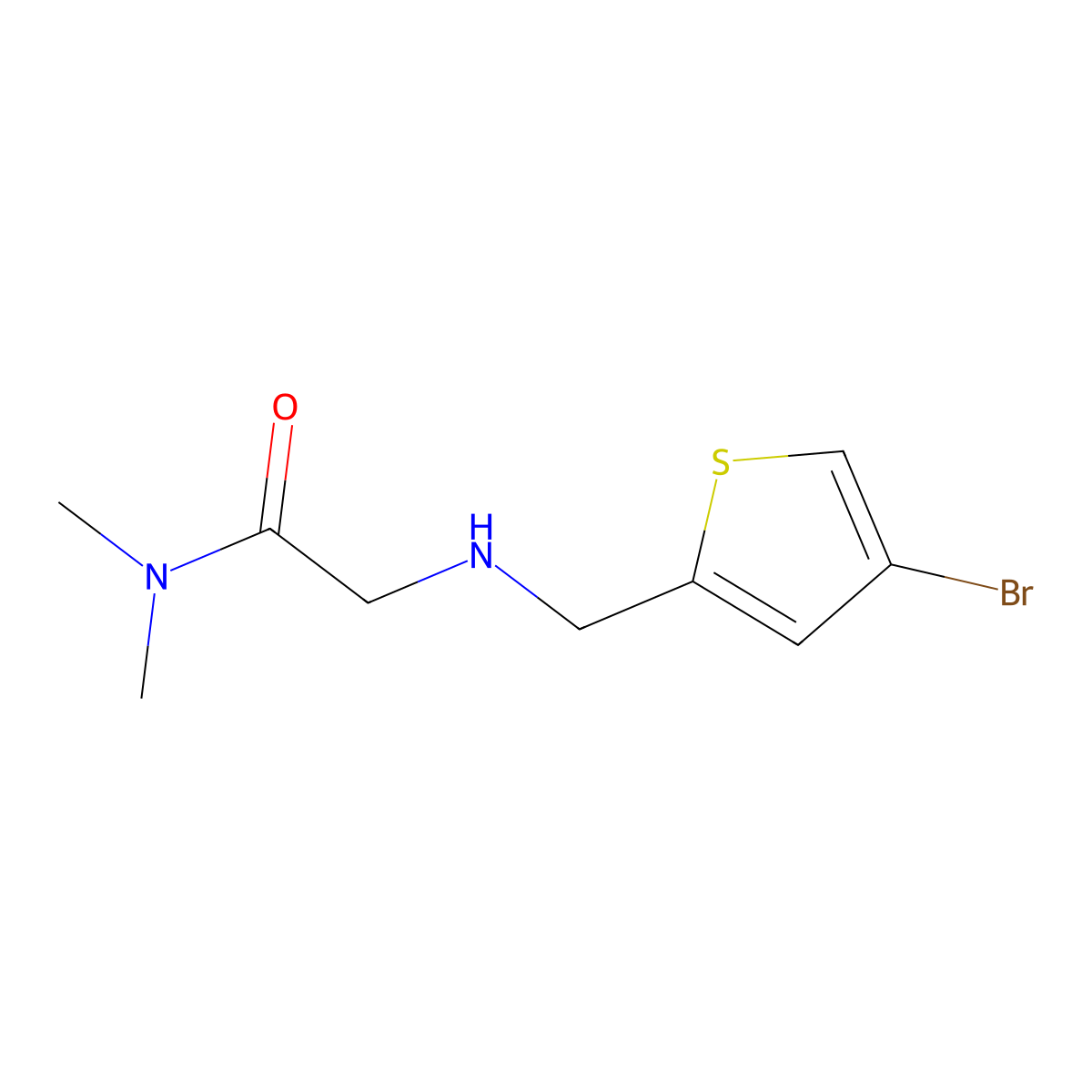 2-{[(4-bromothiophen-2-yl)methyl]amino}-N,N-dimethylacetamide molecular structure, CAS 1095519-58-6