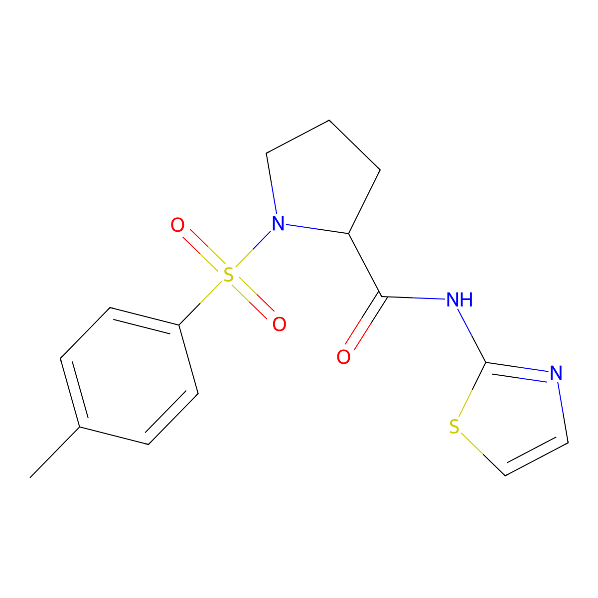 N-(thiazol-2-yl)-1-tosylpyrrolidine-2-carboxamide molecular structure, CAS 1095530-73-6