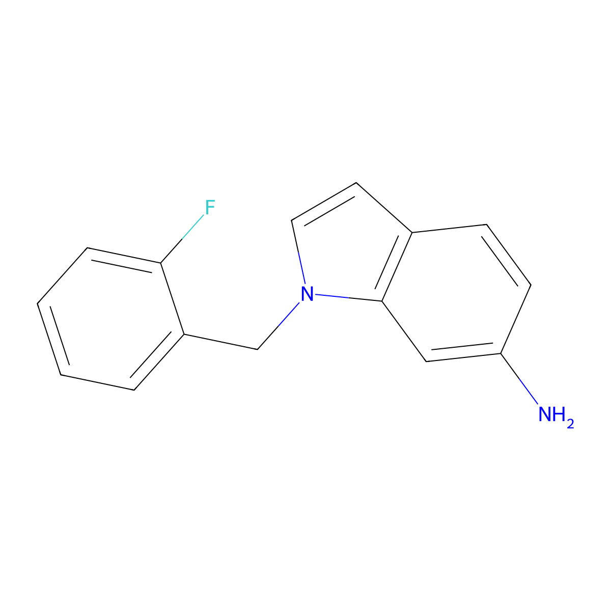 1-[(2-fluorophenyl)methyl]-1H-indol-6-amine molecular structure, CAS 1095532-38-9