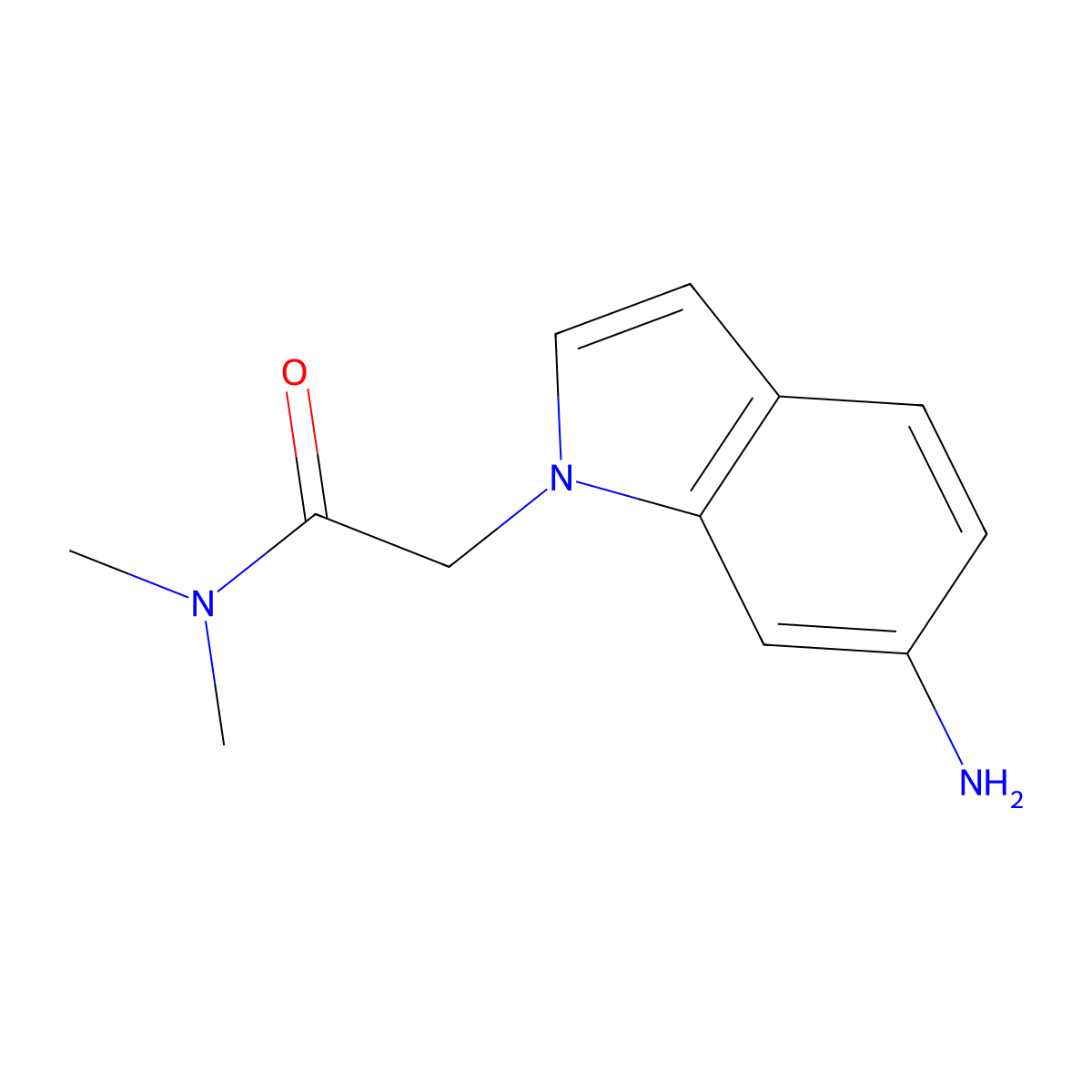 2-(6-amino-1H-indol-1-yl)-N,N-dimethylacetamide molecular structure, CAS 1095532-40-3