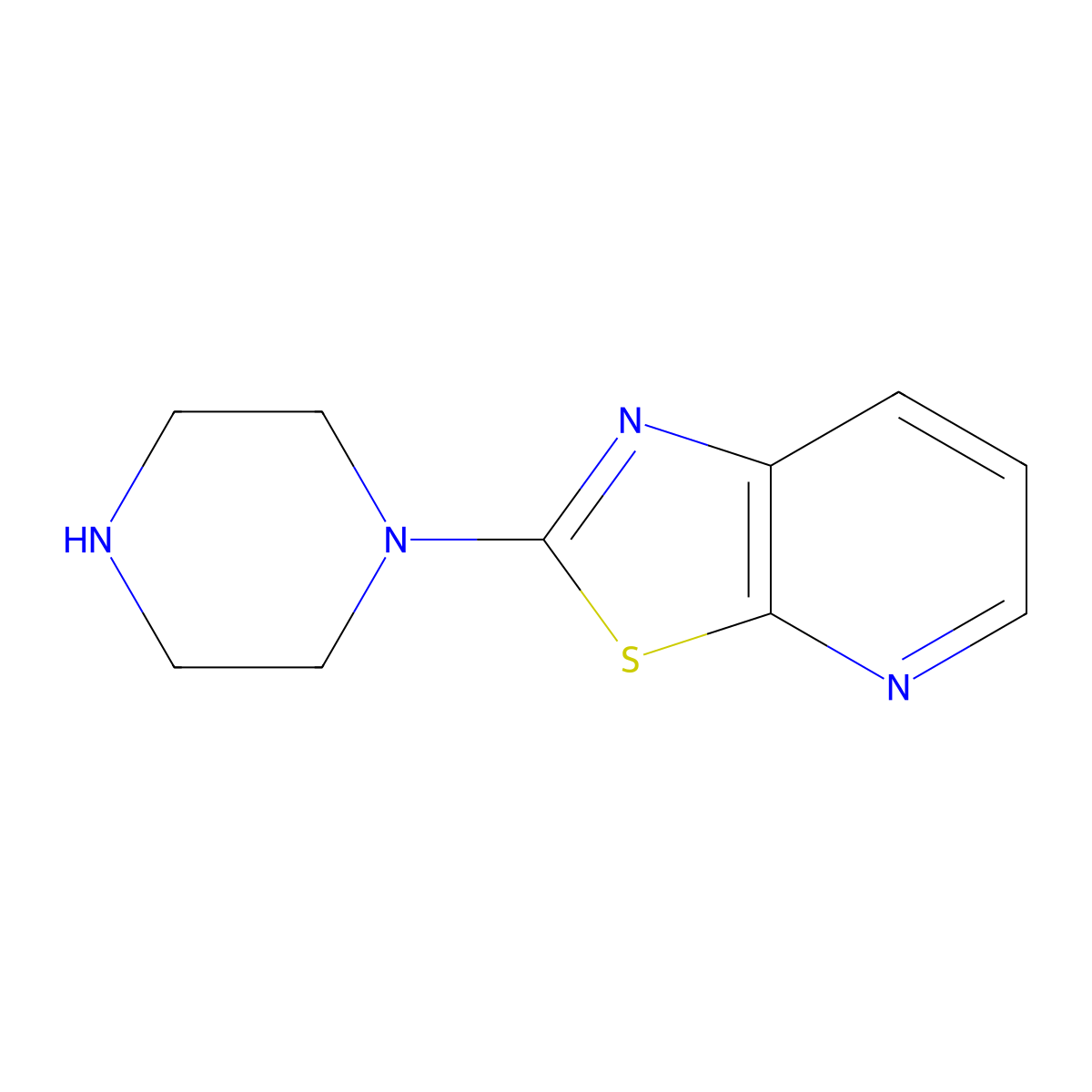 2-Piperazin-1-yl[1,3]thiazolo[5,4-b]pyridine molecular structure, CAS 1095539-04-0