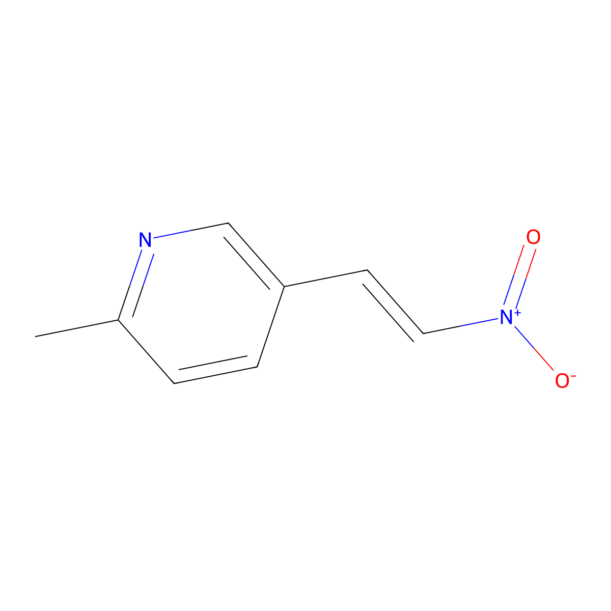 2-methyl-5-[(E)-2-nitroethenyl]pyridine, E molecular structure, CAS 1095539-49-3