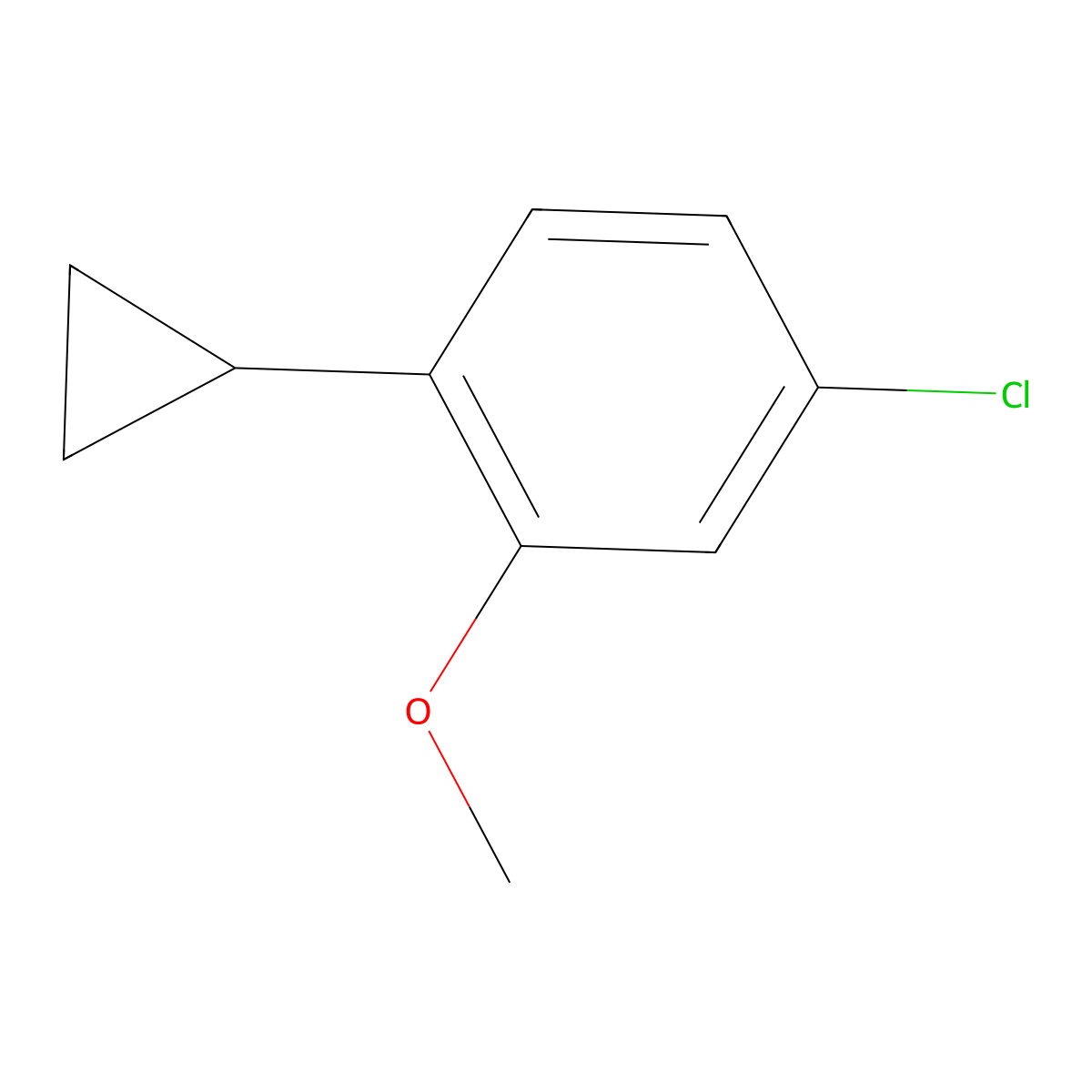 4-Chloro-1-cyclopropyl-2-methoxybenzene molecular structure, CAS 1095539-56-2