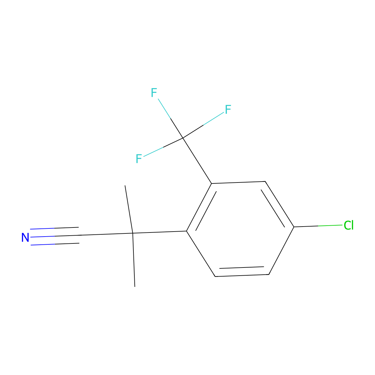 2-[4-Chloro-2-(trifluoromethyl)phenyl]-2-methylpropanenitrile molecular structure, CAS 1095544-17-4