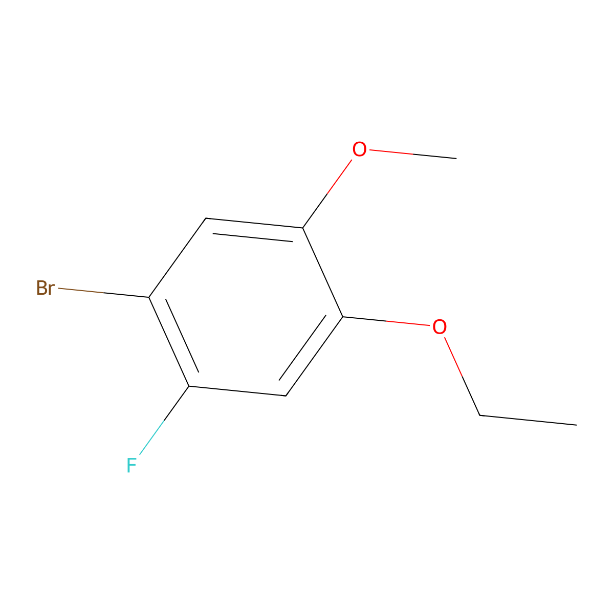 1-Bromo-4-ethoxy-2-fluoro-5-methoxybenzene molecular structure, CAS 1095544-33-4