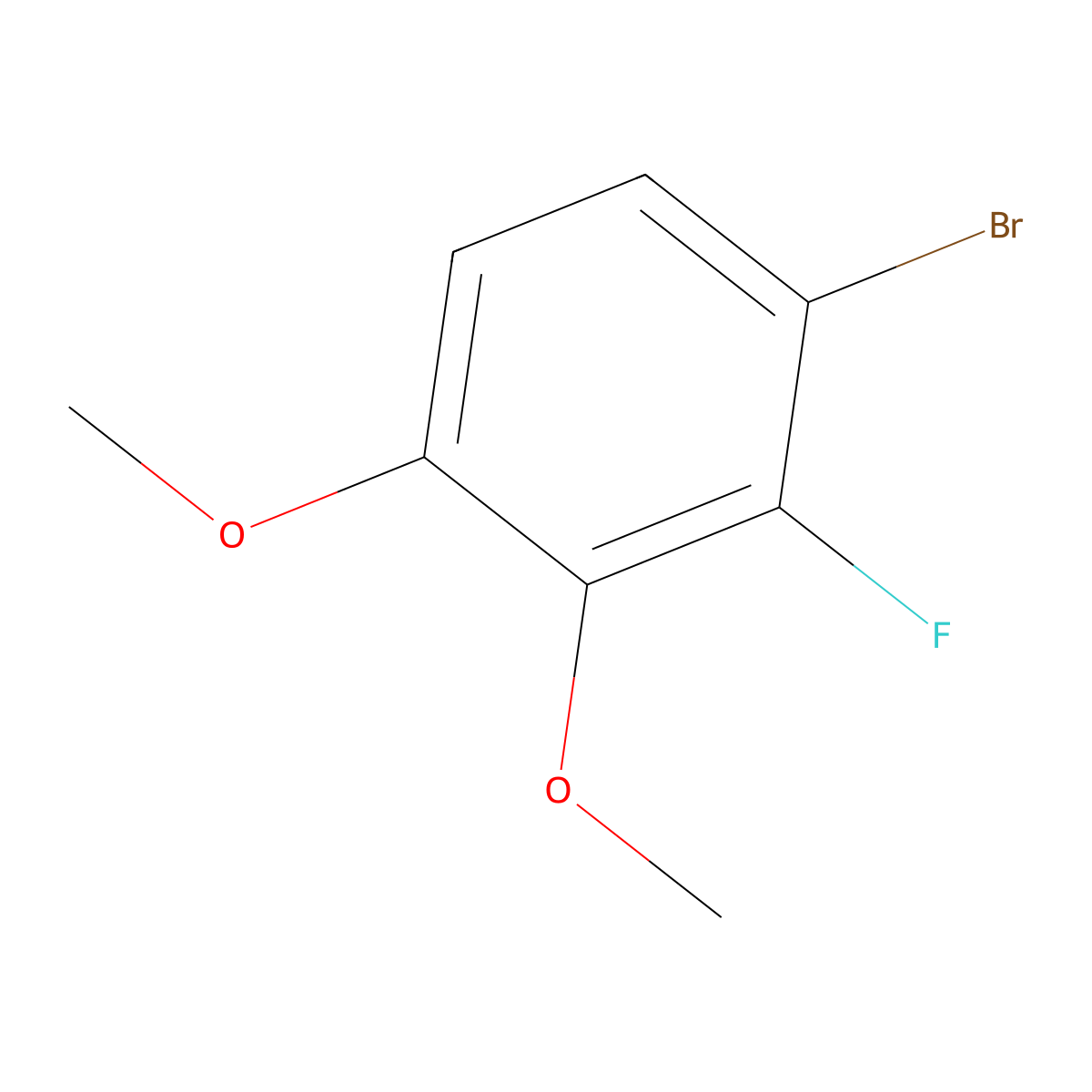 1-Bromo-2-fluoro-3,4-dimethoxybenzene molecular structure, CAS 1095544-37-8
