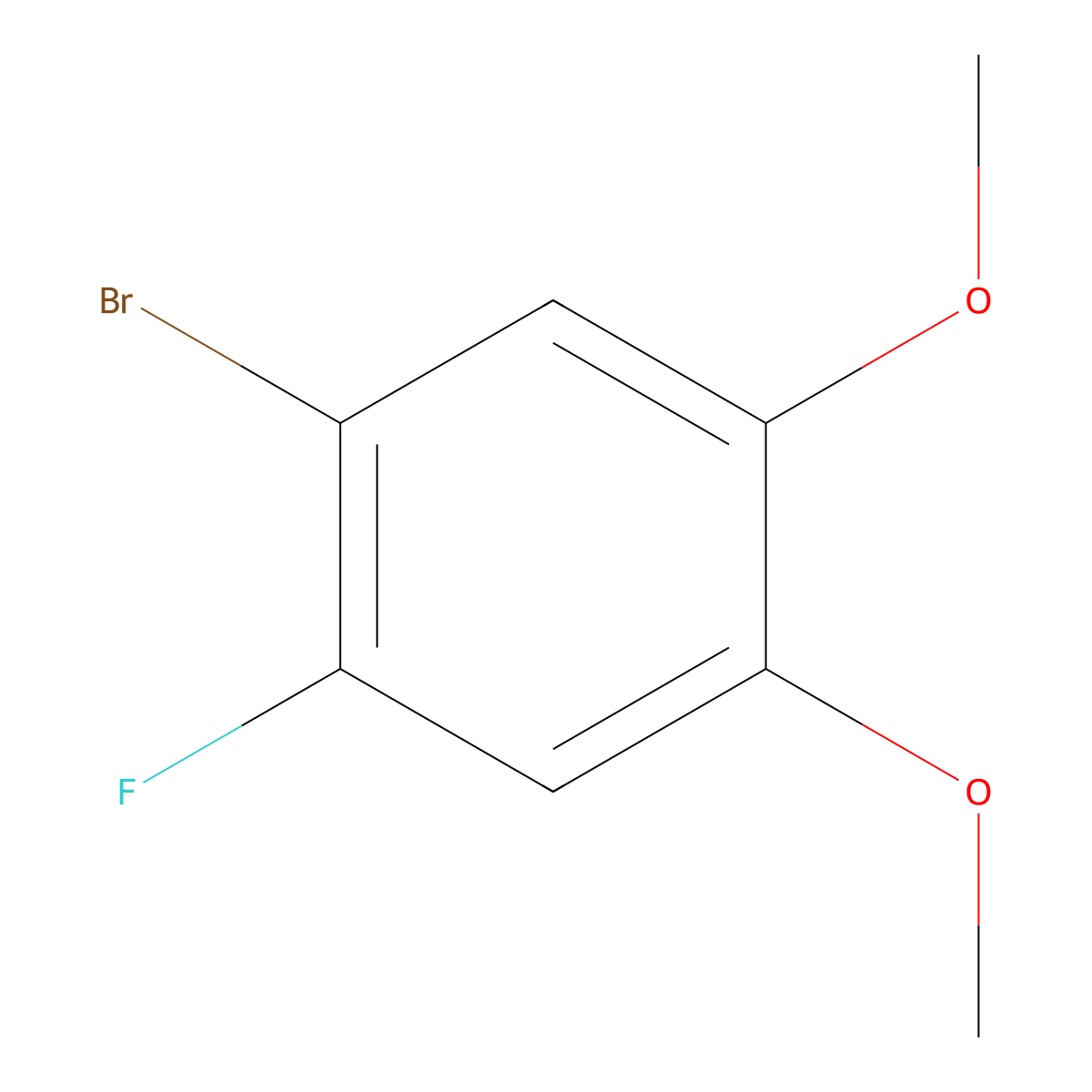1-Bromo-2-fluoro-4,5-dimethoxybenzene molecular structure, CAS 1095544-81-2