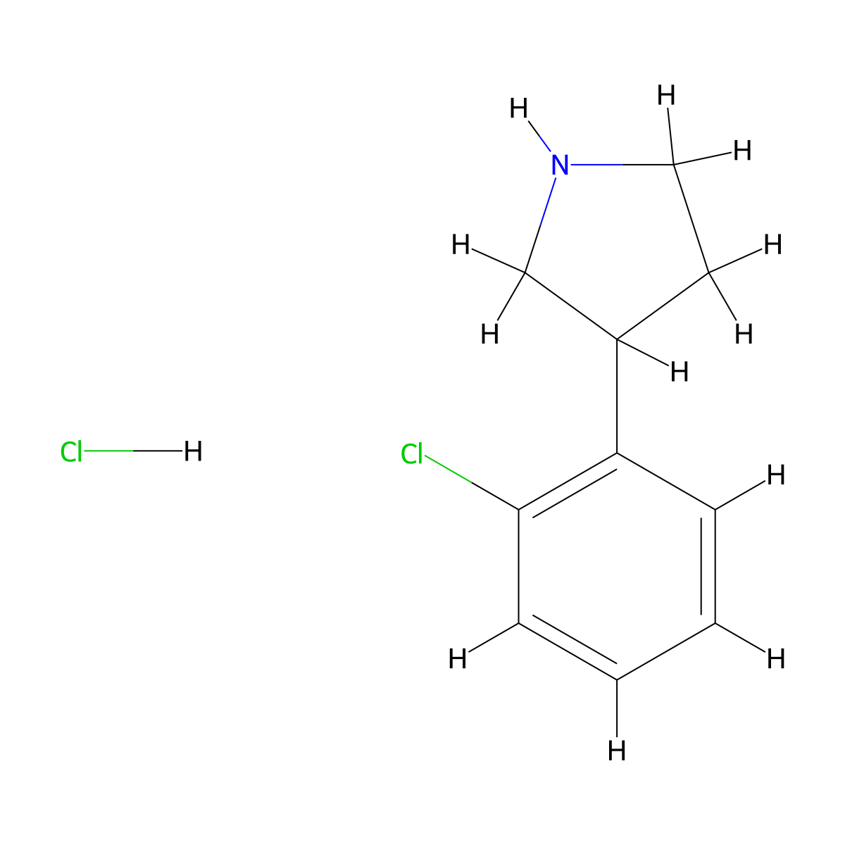 3-(2-Chlorophenyl)pyrrolidine hydrochloride molecular structure, CAS 1095545-14-4