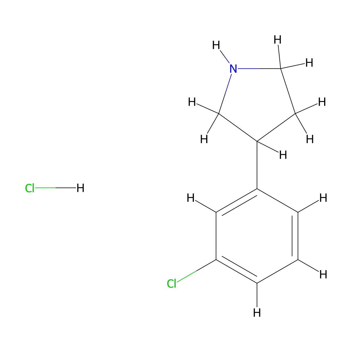3-(3-Chlorophenyl)pyrrolidine hydrochloride molecular structure, CAS 1095545-16-6