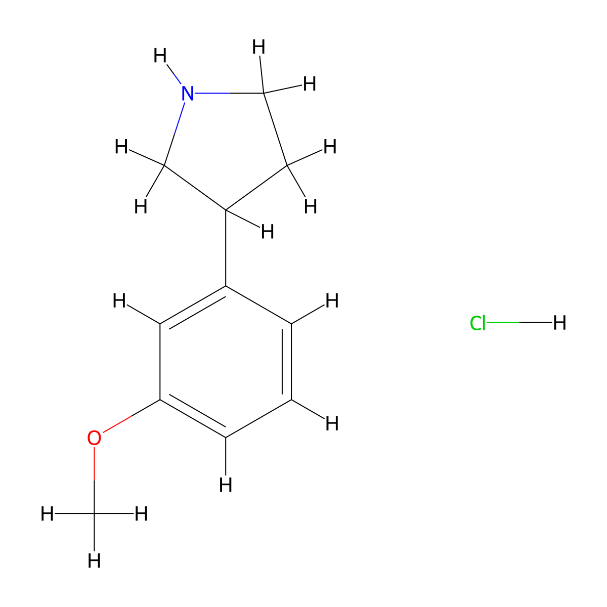 3-(3-Methoxyphenyl)pyrrolidine hydrochloride molecular structure, CAS 1095545-66-6