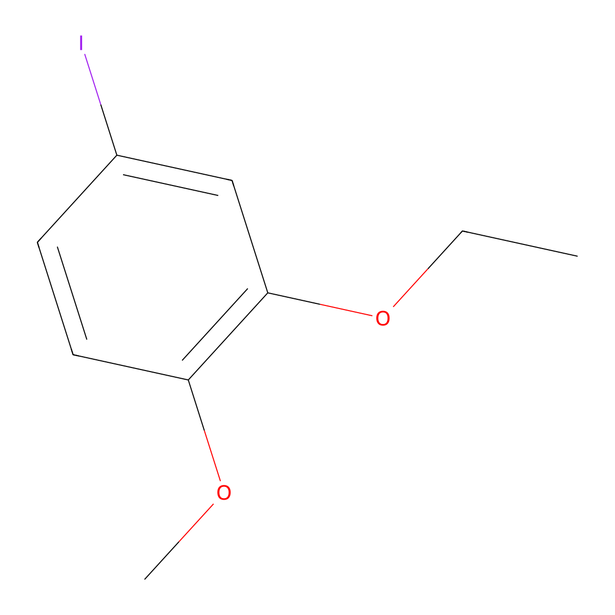 2-Ethoxy-4-iodo-1-methoxybenzene molecular structure, CAS 1095546-47-6