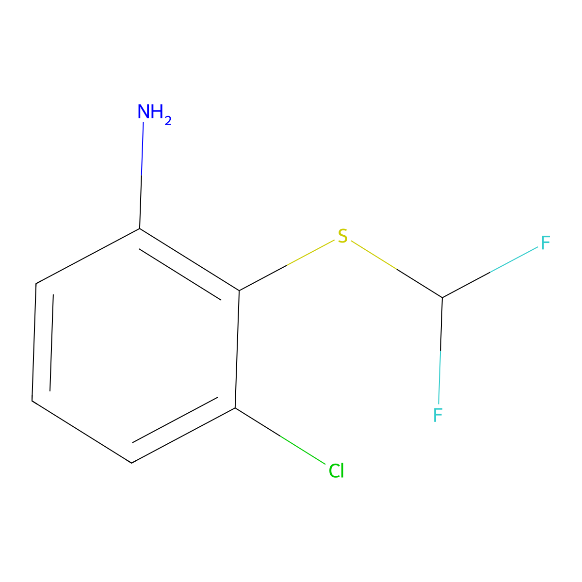 3-Chloro-2-[(difluoromethyl)sulfanyl]aniline molecular structure, CAS 1095555-96-6