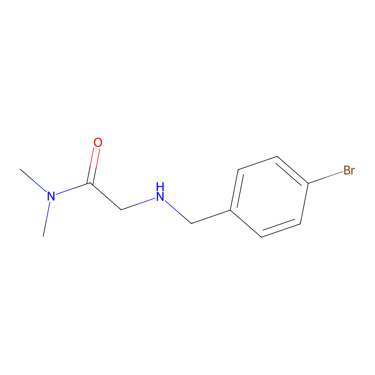 2-{[(4-bromophenyl)methyl]amino}-N,N-dimethylacetamide molecular structure, CAS 1095558-43-2