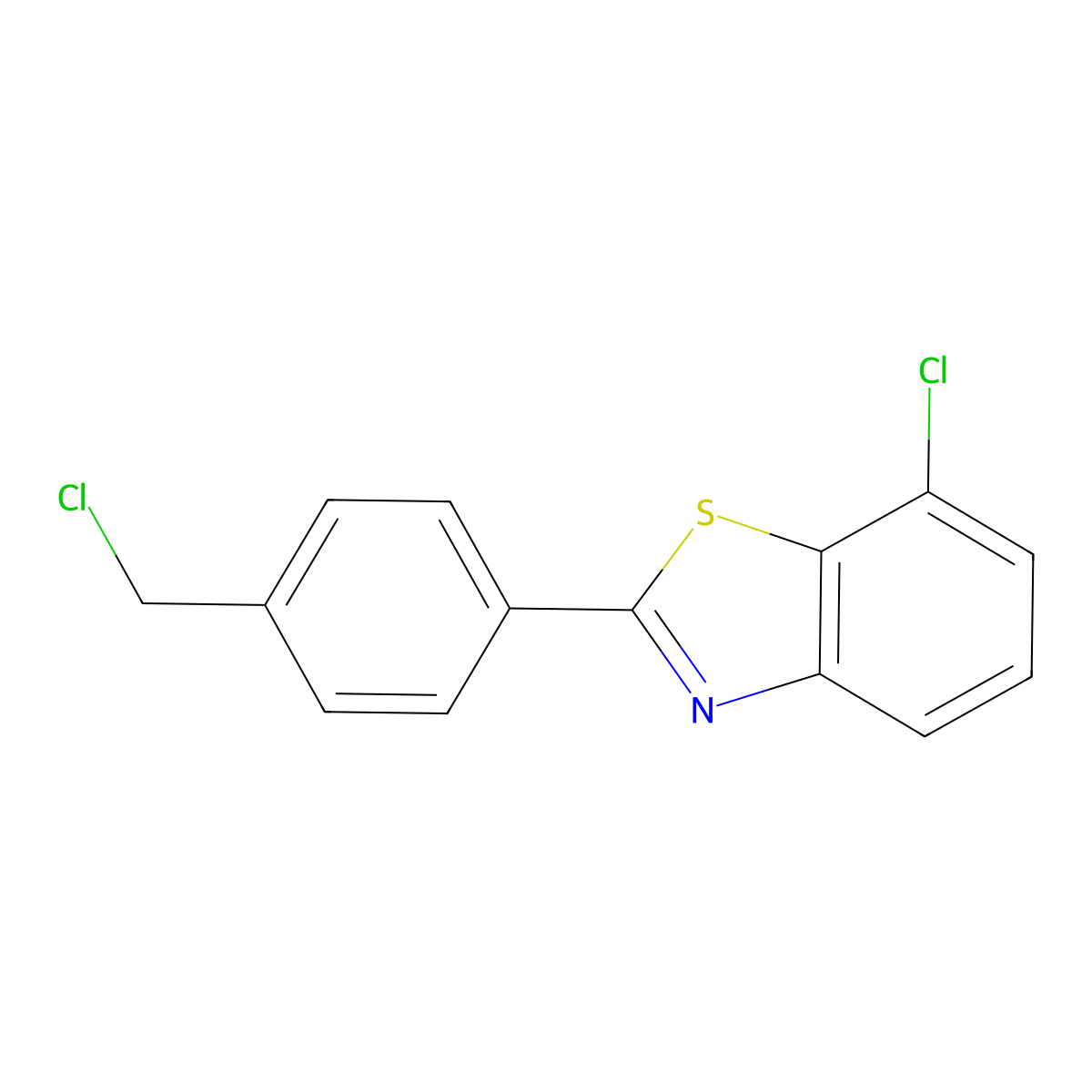 7-Chloro-2-[4-(chloromethyl)phenyl]-1,3-benzothiazole molecular structure, CAS 1095568-30-1